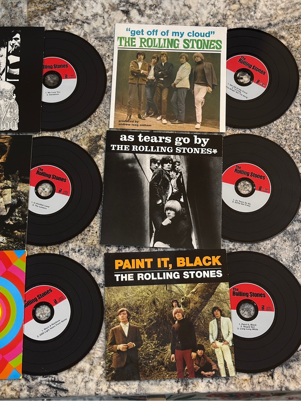 Rare-The Rolling Stones 45s Vinyl Single Bundle - Black & Red Labels